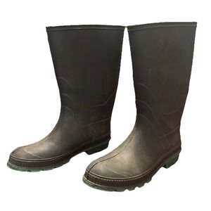 Unisex Black‎ Rubber Rain Work Boots Size 8 Made in USA Waterproof Farm Garden